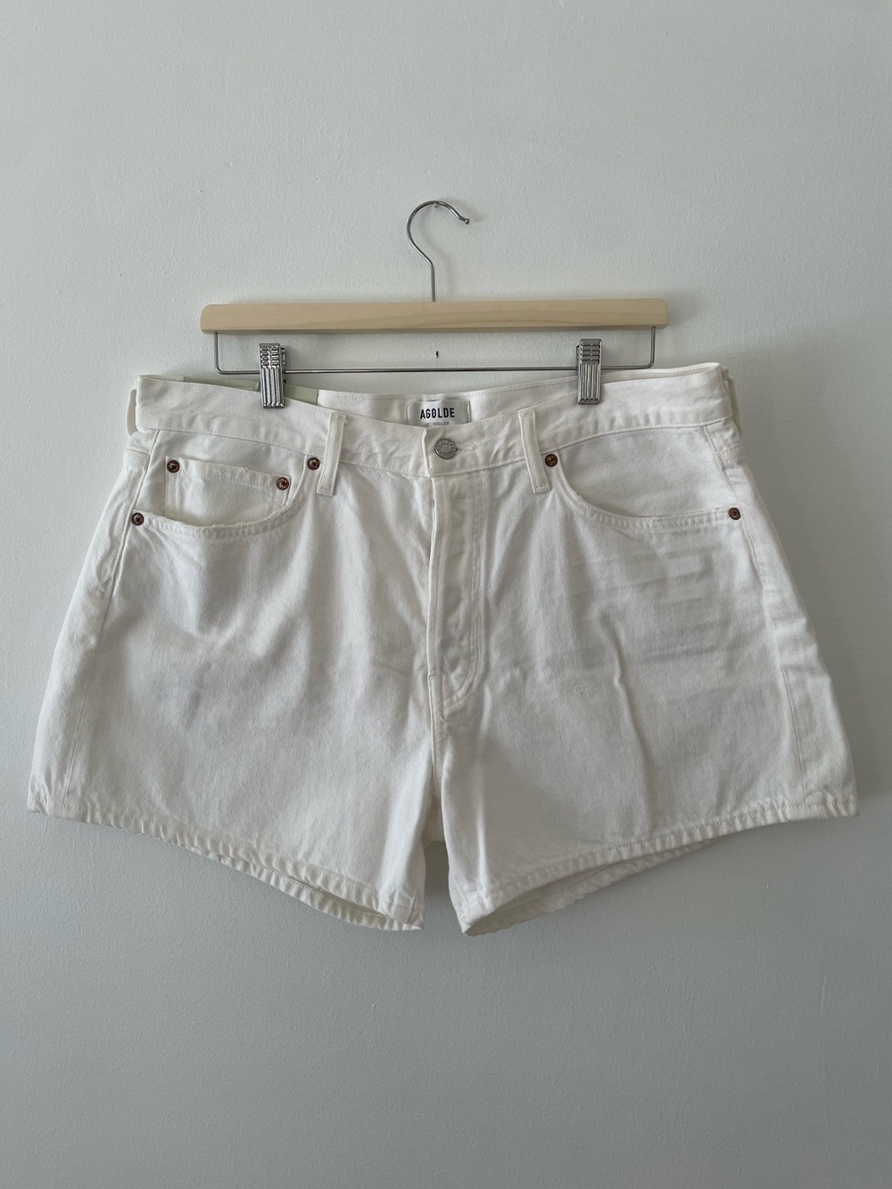 AGOLDE 100% Cotton Parker Long Denim Shorts 4.5" Inseam Size 32